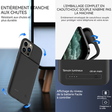 Batterie externe  5000mah pour iph16 pro max batterie à clip arrière pour téléphone portable alimentation à affichage numérique